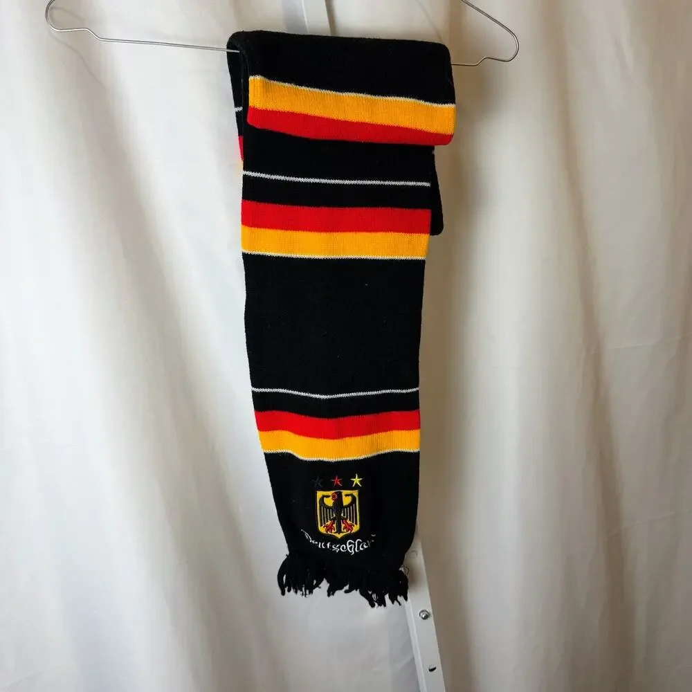 Germany National Team Soccer Fan‎ Scarf Deutschland Black Red Gold Knit Football